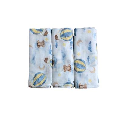 Imagem de Fralda Pano de Ombro Bebe Com Bainha 100% algodão Enxoval Maternidade (Urso com Balão)