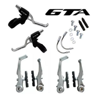 Imagem de Freio V-Brake Para Bicicleta Com Manete Alumínio Polido