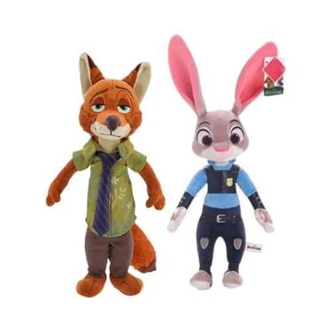 Imagem de Brinquedo De Pelúcia Zootopia Disney Nick Wilde Judy Hopps Boneco De A