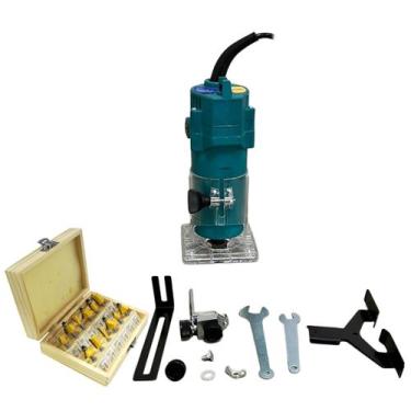 Imagem de Tupia Manual Laminadora 650W 30000 Rpm com Pinça de 6mm e Jogo de Fres