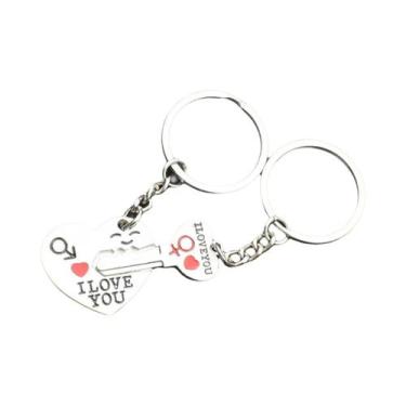 Imagem de Chaveiro De Casal Banhado a Prata, Presente Para Namorados, Lembrancin