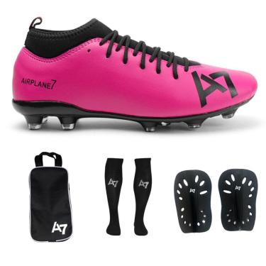 Imagem de Chuteira Botinha De Campo + Meião + Caneleira + Porta Chuteira A7-Masculino