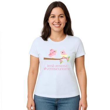 Imagem de Camiseta Pássaros Irmã Ansiosa Estampa Personalizada - Use P4, Branco,