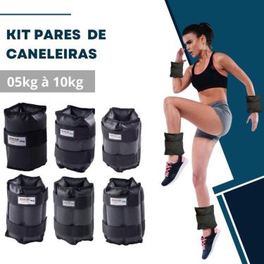 Imagem de Kit Caneleiras 5kg À 10kg Ahead Sports Preto-Unissex