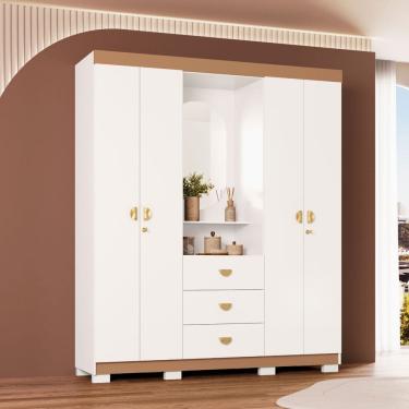 Imagem de Guarda-roupa de Solteiro Capelinha Aurora branco/camarim