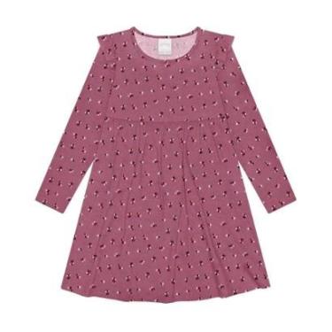 Imagem de Vestido Infantil Manga Longa Liberty Rosa Floral Alakazoo-Feminino