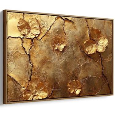 Imagem de Quadro decorativo Dourado Encanto das Flores Eternas - Art Canvas, 120