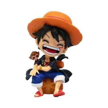 Imagem de ONE PIECE Luffy Sanji Figurinha Modelo Q-Version Sentado Para Presente