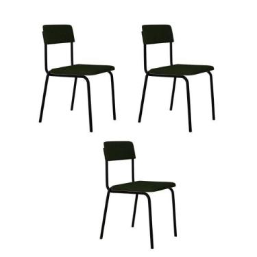 Imagem de Cadeira Fit Fixa C/4 Pes 475 X 505 X 810 Mm C/3 Un. Klee Verde Musgo K