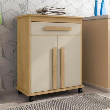 Imagem de Armário Multiuso Chile com 2 Portas e 1 Gaveta com Prateleira e Rodízi