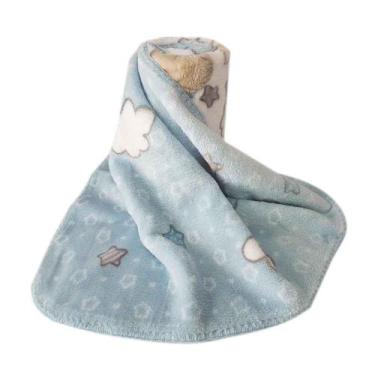 Imagem de Cobertor Bebê Le Petit Cachorrinhos Azul/CD Colibri