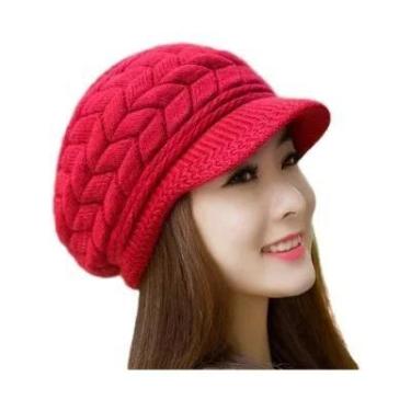 Imagem de Gorro De Lã Quente E Espesso Com Ponto Trançado, Proteção Contra O Ven