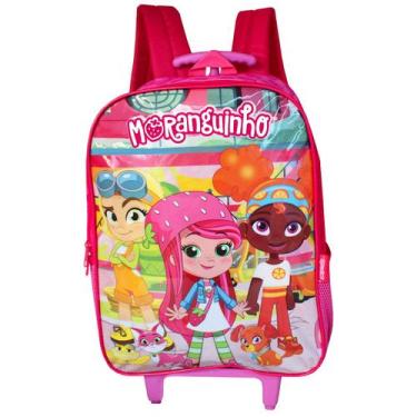 Imagem de Mochila Escolar De Rodinhas Infantil Juvenil Da Moranguinho, Rosa