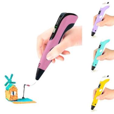 Imagem de Caneta 3d Impressora Profissional Display LCD + 03 Filamentos Velocida