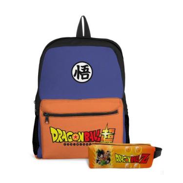 Imagem de Kit Mochila com bolso e Estojo Escolar Infantil Menino Dragon Ball - T
