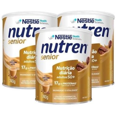 Imagem de Nutren Senior Café com Leite - 740g Kit 3 unidades - (Nestle) - Nestlé