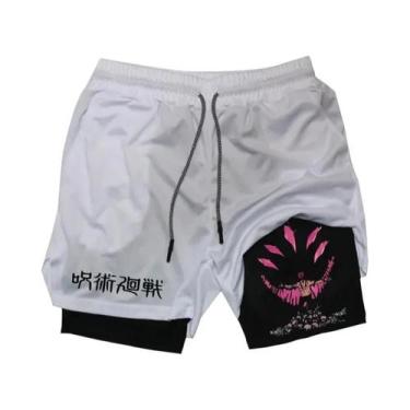 Imagem de Shorts De Treino Masculinos De Verão 2 Em 1 Com Dupla Camada Para Acad