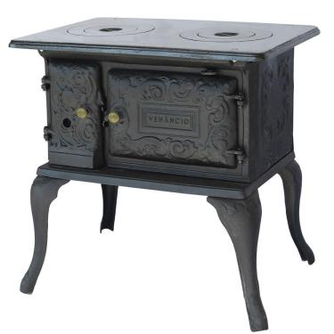 Imagem de Fogão A Lenha No01 De Ferro Fundido Preto Com Forno Venâncio Flf01