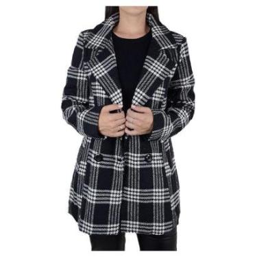 Imagem de Casaco Feminino Facinelli By Mooncity Xadrez Preto - 610271-Feminino