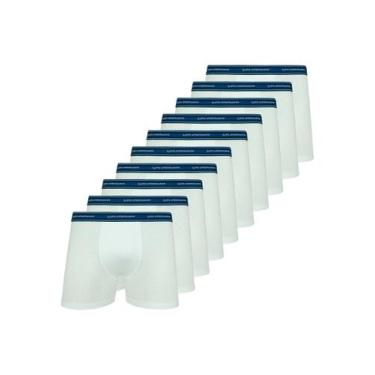 Imagem de Kit com 10 Cuecas Boxer Lupo 523-003, Branco, GG