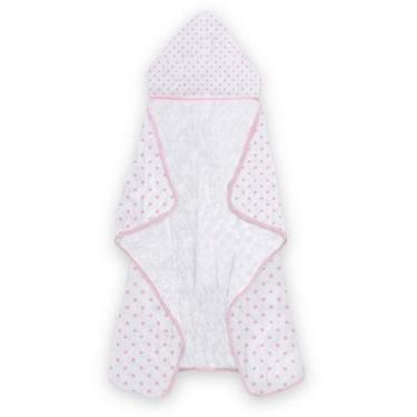 Imagem de Toalha Banho Bebe Capuz Menina Rosa 75cmx1m Infantil Estampada 100% Al