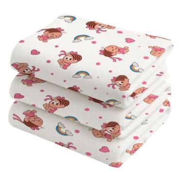 Imagem de CUEIRO TURMA DA MÔNICA BABY 60 CM X 80 CM - 3 CUEIROS cor: rosa - INCO