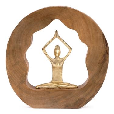 Imagem de Escultura Decorativa Yoga em Madeira 27cm 21894 Mart