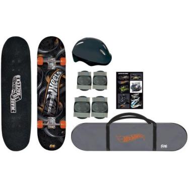 Imagem de Skate Hot Wheels Fun com Kit de Proteção
