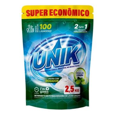 Imagem de Detergente Lava Louças UNIK 2,5kg Brisa Limão rende até 100 Lavagens