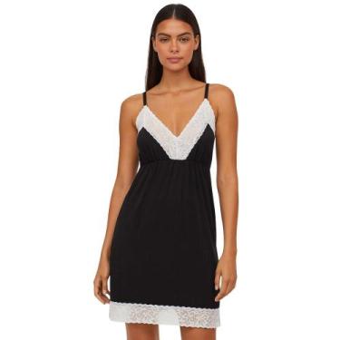 Imagem de Camisola Curta com Renda She 872-04, Preto, P