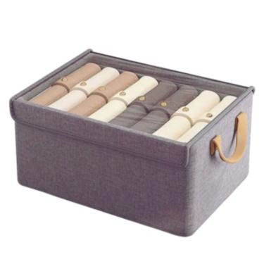 Imagem de Caixa Organizadora Dobrável de Tecibo Multiuso com Alça Lateral para Guarda-Roupa 47x28x19cm Jac Pack