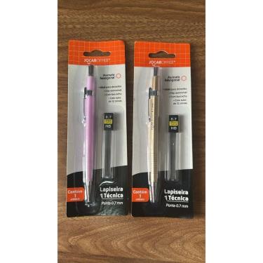 Imagem de Kit Lapiseira Técnica OEM com Grafites Hexagonais 0,7mm Jocar Office para Desenho Lilás e Dourada