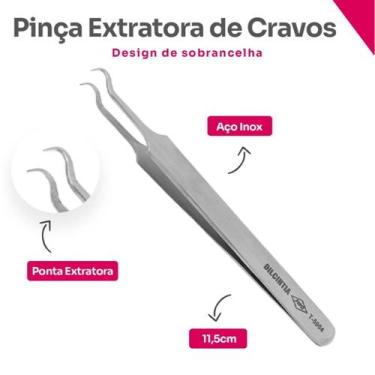 Imagem de Pinça Tira Cravos Extrair Removedor de Cravos Aço Inox Dilcintia