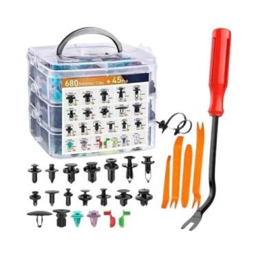 Imagem de Kit De 800 Peças De Clipes Plásticos Para Carro, Rebites De Pressão Pa