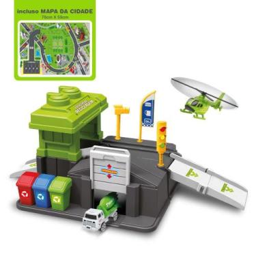 Imagem de Pista De Carrinhos Estação De Reciclagem Infantil Menino 23 Peças - Ca