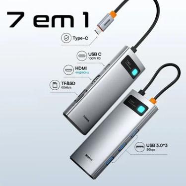 Imagem de Hub Usb-c Baseus 7 Em 1 Dockstation HDMI 4k Thunderbolt.