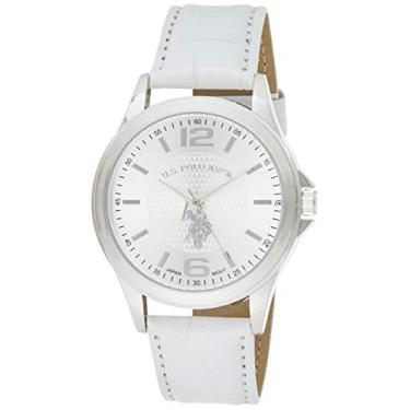 Imagem de Accutime US Polo Assn. Relógio masculino clássico USC50202 mostrador analógico quartzo branco, Branco, Movimento de quartzo