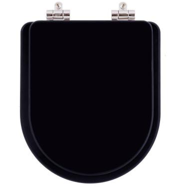 Imagem de Assento Sanitário Poliester Soft Close Link Preto Fosco