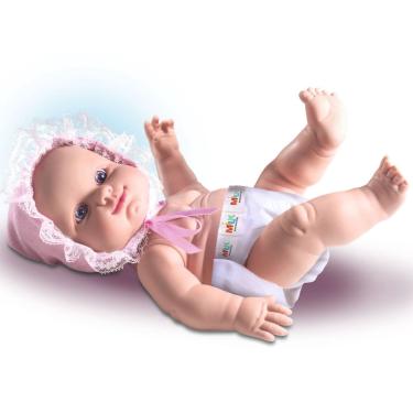 Imagem de Boneca Bebê Recém Nascido By Milk Brinquedos c/ Fraldinha