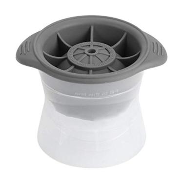 Imagem de Ferramenta de moldagem de gelo redondo uísque, silicone de grau alimentício congelado rápido fabricante de bolas de gelo, fácil de armazenar, vedação com tampa