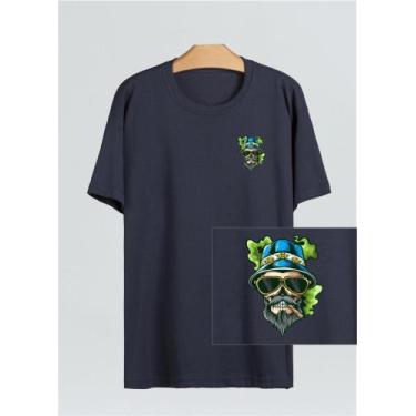 Imagem de Camiseta Smoke Skull 100% Algodão - Hm Premium Skull 002 - Hm-Premium