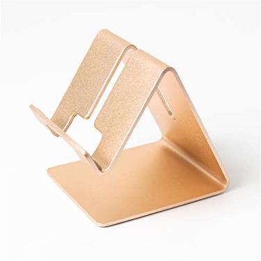 Imagem de 1 peça Suporte de telefone de mesa dourado de luxo Suporte de cartão de visita de alumínio Rack de telefone Material de escritório Suporte de exibição de mesa Acessórios de mesa (ouro)