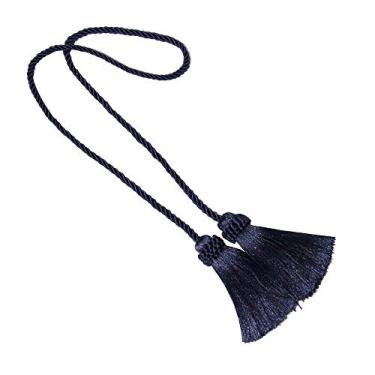 Imagem de 1 peça Cortina de borla Tieback Room Acessórios Suporte de cortina Fivela Corda Feito à Mão Tassel Franja Bandagem Decoração de Casa, Marinho, 1 peça
