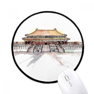 Imagem de DIYthinker Cidade proibida em Pequim, China, tapete de mouse para mesa de escritório tapete redondo para computador