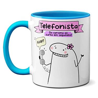 Imagem de Caneca Telefonista Do Carismo Ao Surto Em Segundos! Presente (Azul)
