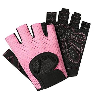 Imagem de Luvas de Treino para Homens e Mulheres, Luvas de Fitness Luvas de Ginástica Luvas de Exercício para Levantamento de Peso Ciclismo Treinamento Meio Dedo (L)