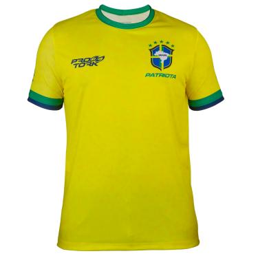 Imagem de Camiseta Infantil Pro Tork Brasil Seleção Copa 2022 Tam 8 Amarelo, Modelo: CP-308AZ-2
