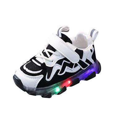 Imagem de Luz LED infantil malha luminosa esporte bebê corrida crianças meninas sapatos de bebê bebê bebê menina tênis de corrida (preto, 5-5,5 anos)