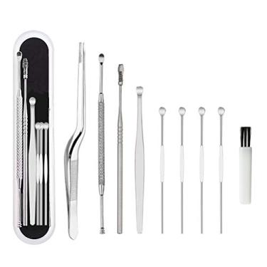Imagem de HEALLILY 8pcs/ set Stainless Steel Ear Wax Pickers Cleaner Ear Wax Removal Tools Set Ear Picks Wax Removal Tweezers Ear Pick Clean Tool with Storage Box (Silver)