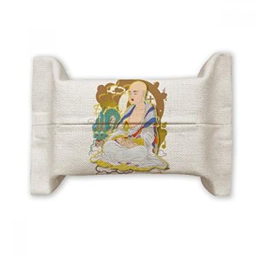 Imagem de Religion Customs Deighteen Arhats Suporte de capa de papel para lenços faciais Bolsa de linho de algodão